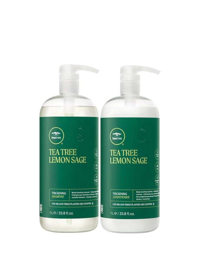 Lemon Sage Shampoo and Conditioner Liter Duo Set