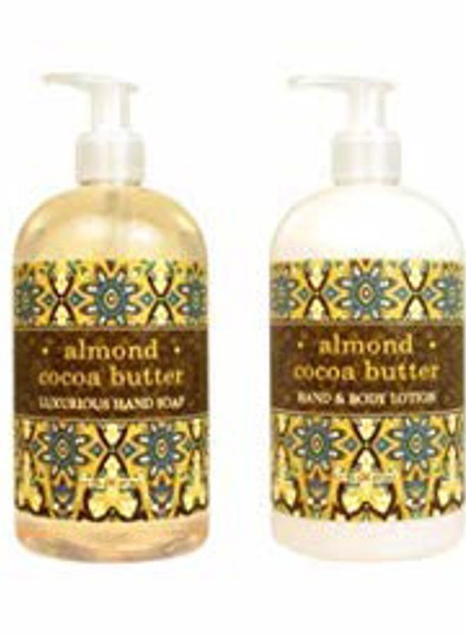 Greenwich Bay Trading Hand Soap & Hand and Body Lotion, 16 Ounce Bundle Set, Almond Cocoa Butter, 1.0 Count (Pack of 2)