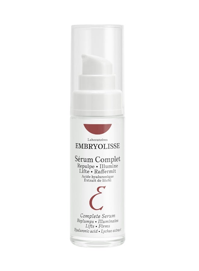 Embryolisse Complete Serum for Face – Anti Aging Serum with Hyaluronic Acid, Replumps, Lifts & Firms Skin, Vegan Formula for All Skin Types 30ml