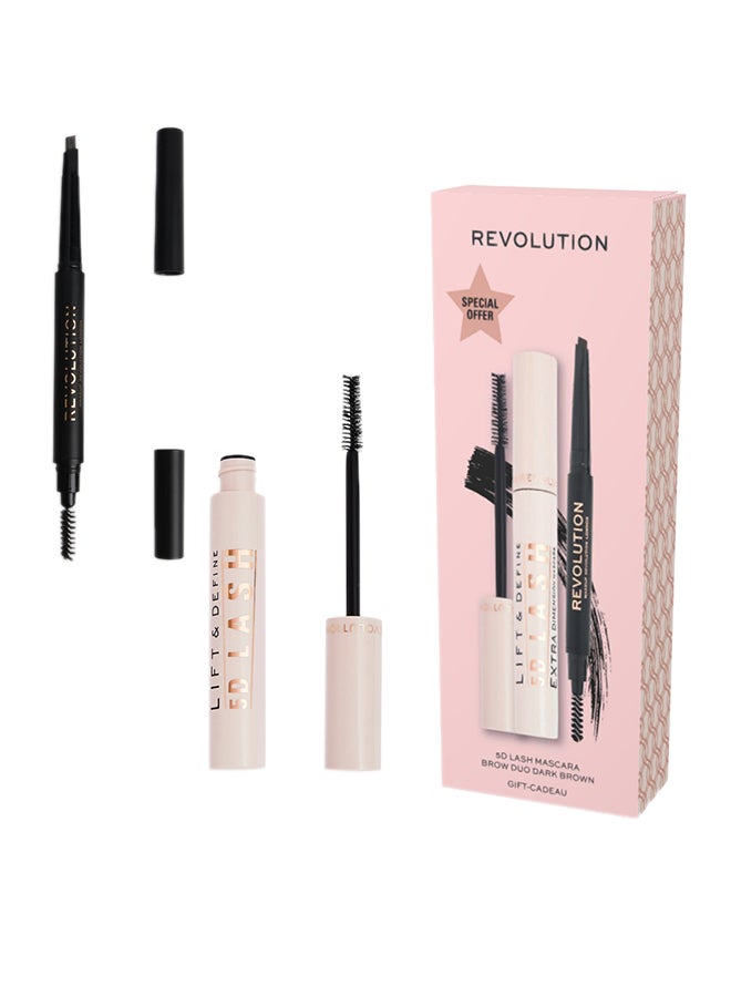 Makeup Revolution 5D Lash Mascara (1296496) & Duo Brow Dark Brown (1708326
