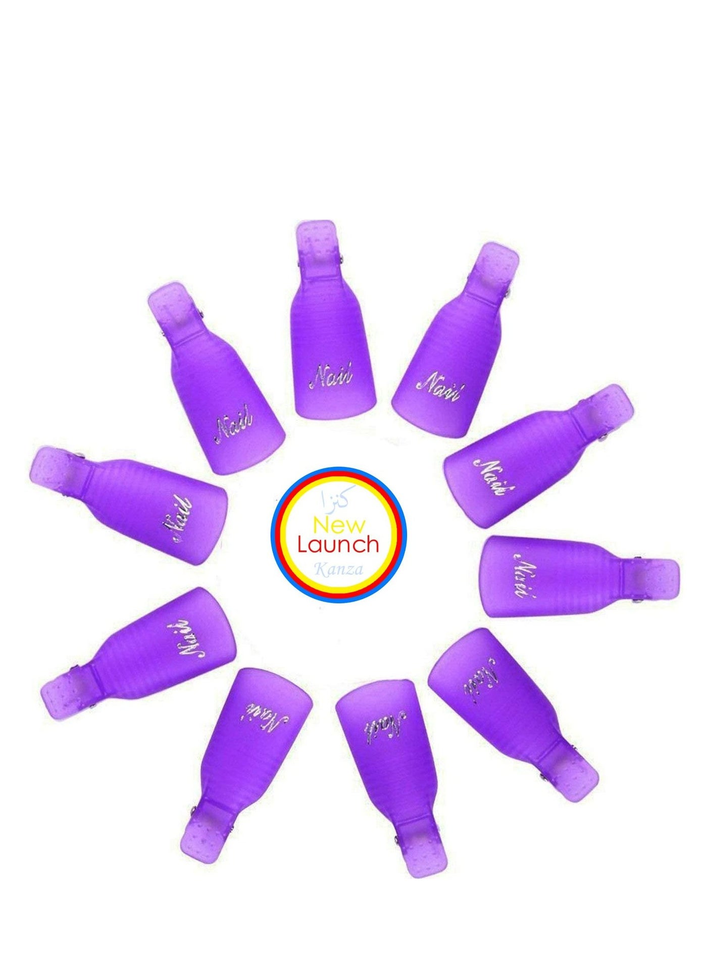10 Pieces  Plastic Acrylic Nail Art Soak Off Cap Clip UV Gel Polish Remover Wrap Tool