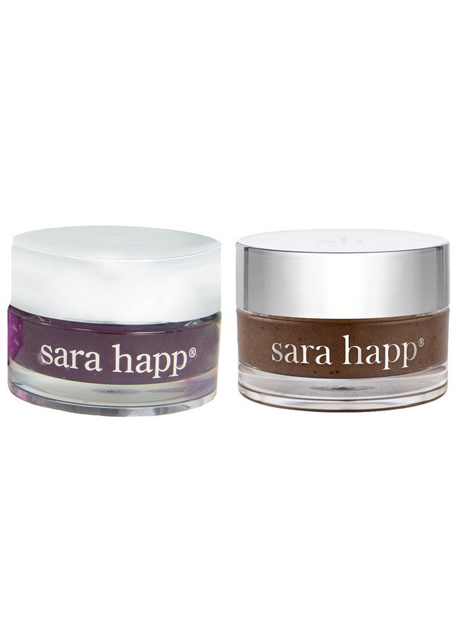 Lip Scrub Duo: Passion Fruit + Vanilla Bean Sugar Scrubs Exfoliating Lip Treatments Moisturizers For Dry And Flaky Lips Vegan (Two 0.5 Ounce Jars)