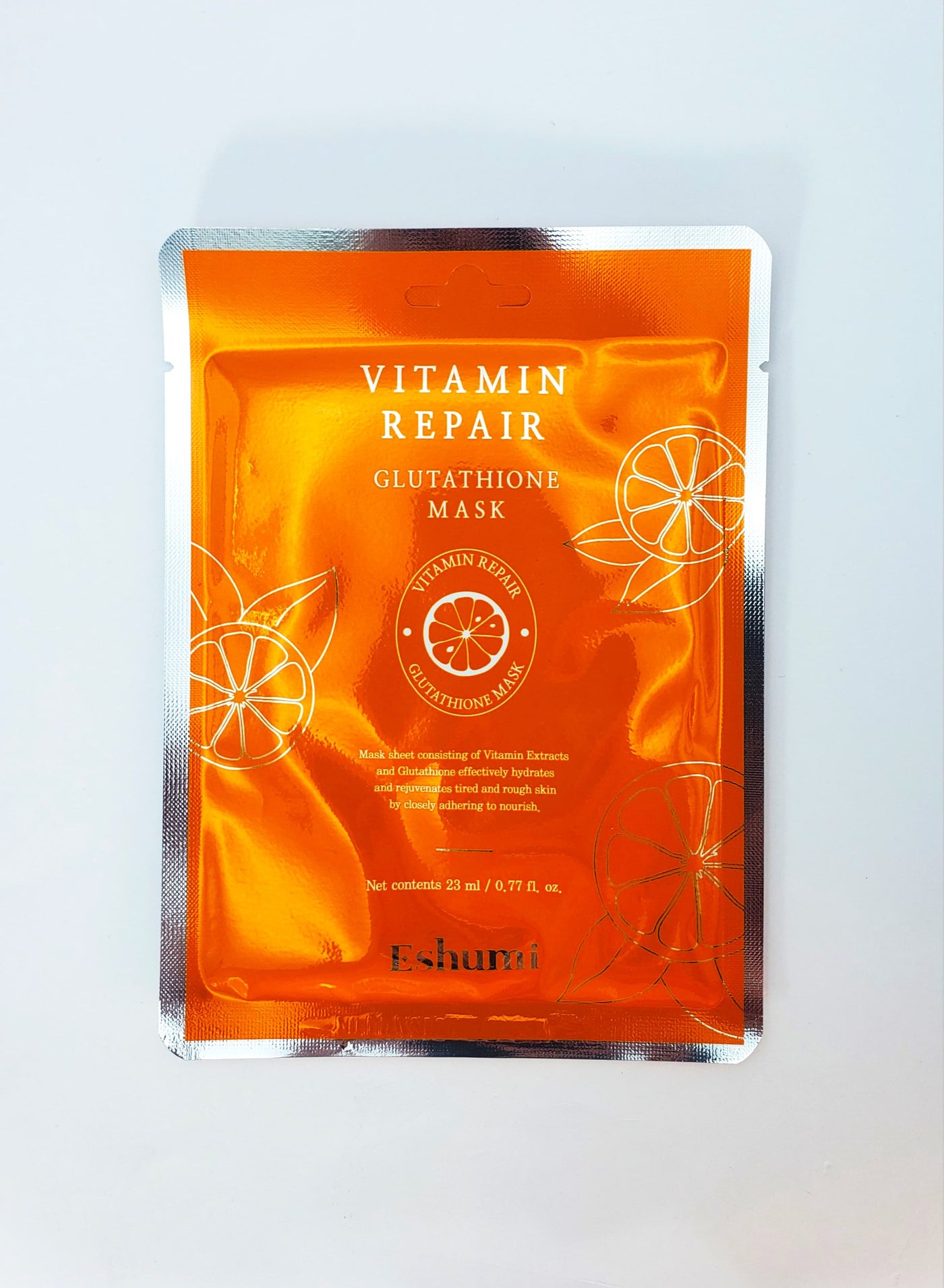 Korean product Mask sheet - consisting of vitamin extracts and glutathione effectively hydranes and rejuvenates tired and rough skin by closely adhering to nourish 23 ml