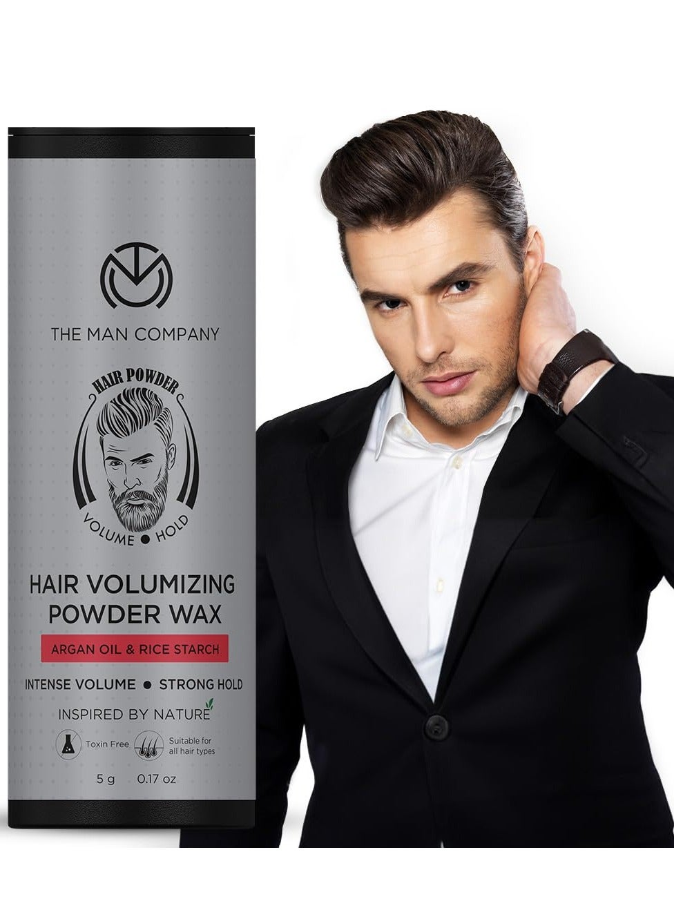 The Man Company Hair Volumizing Powder Wax for Men 5 gm 24 hrs Strong Hold with Matte Finish 100% Natural & Safe Hair Styling Powder Paraben and Sulphate Free