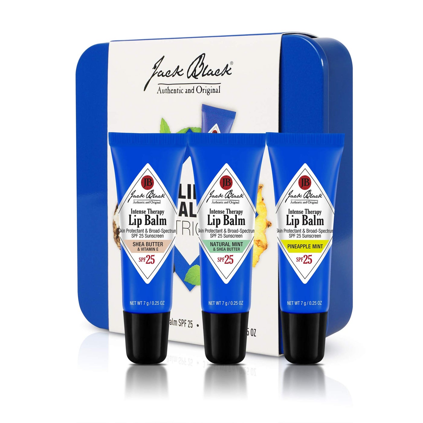 Jack Black Intense Therapy Lip Balm, 0.25-Oz. Trio â€“ SPF 25 Sun Protection, Lip Moisturizer, Hydrating Lip Balm with SPF, Lip Sunscreen to Relieve Dry, Chapped Lips