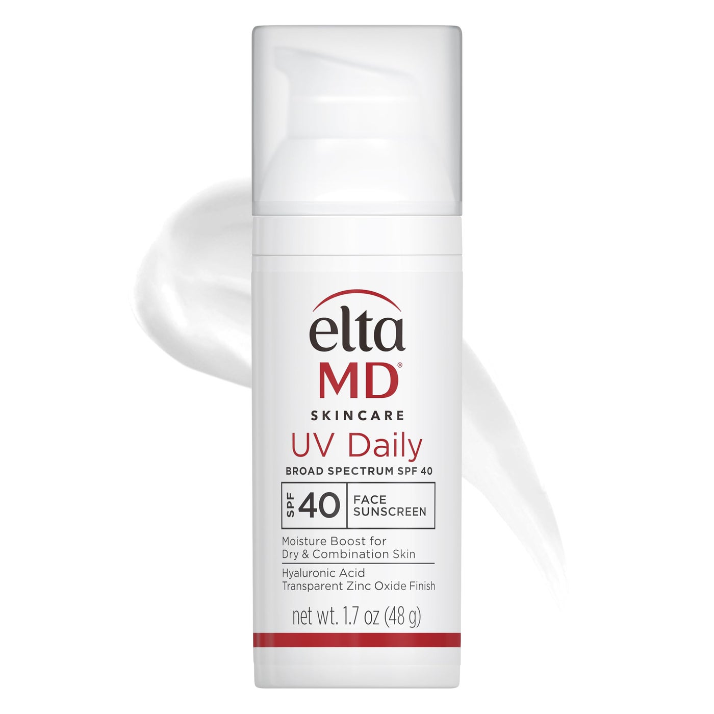 EltaMD UV Daily SPF 40 Face Sunscreen Moisturizer with Zinc Oxide, Daily Face Moisturizer with SPF, Sunscreen, For Dry Skin 1.7 oz Pump