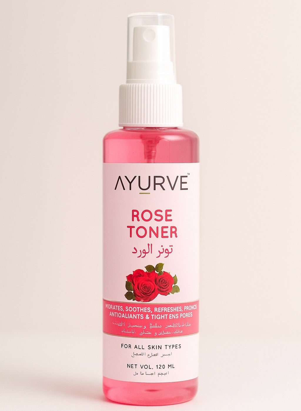 Rose Toner – Hydrating & Refreshing Facial Mist with Rose Extract – Soothes Skin & Tightens Pores – 120ml – For All Skin Types