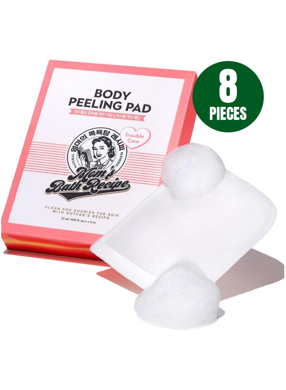 8pcs Korean Body Peeling Pads Trouble Care – Exfoliating Gloves with BHA & Cica – Bubble Body Wash & Scrub Mitts for Body Acne, Dead Skin & Smooth Skin