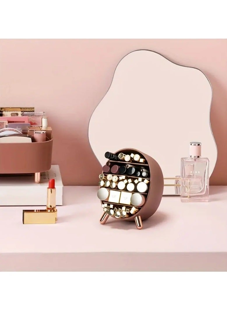 Makeup Organizer Countertop Cosmetics  Storage 5 Compartments Makeup Holder Cosmetic Display For Brushes,Lipstick,Mascara,Eyebrow Pencils Space Saver Pen Holder For Dresser Office