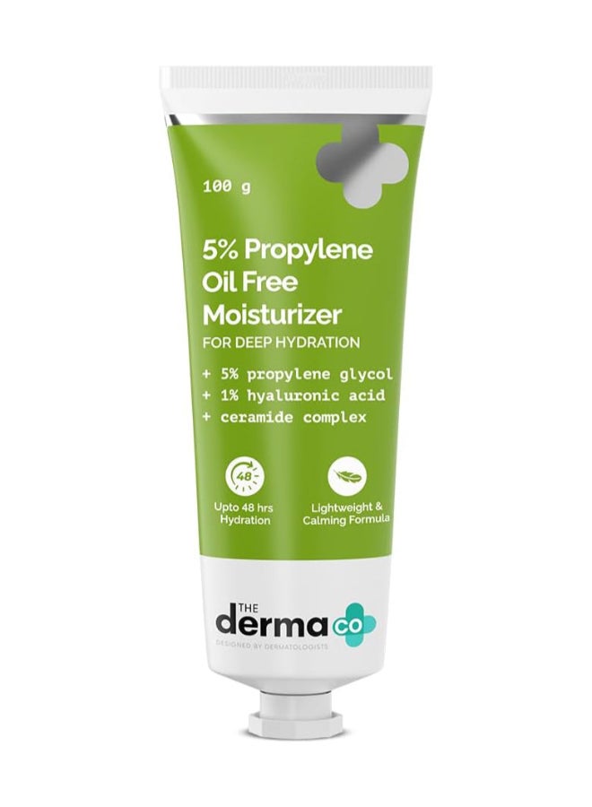 The Derma Co. 5% Propylene Oil Free Moisturizer with Propylene Glycol And Hyaluronic Acid for Oil-Free Hydration - 100 g