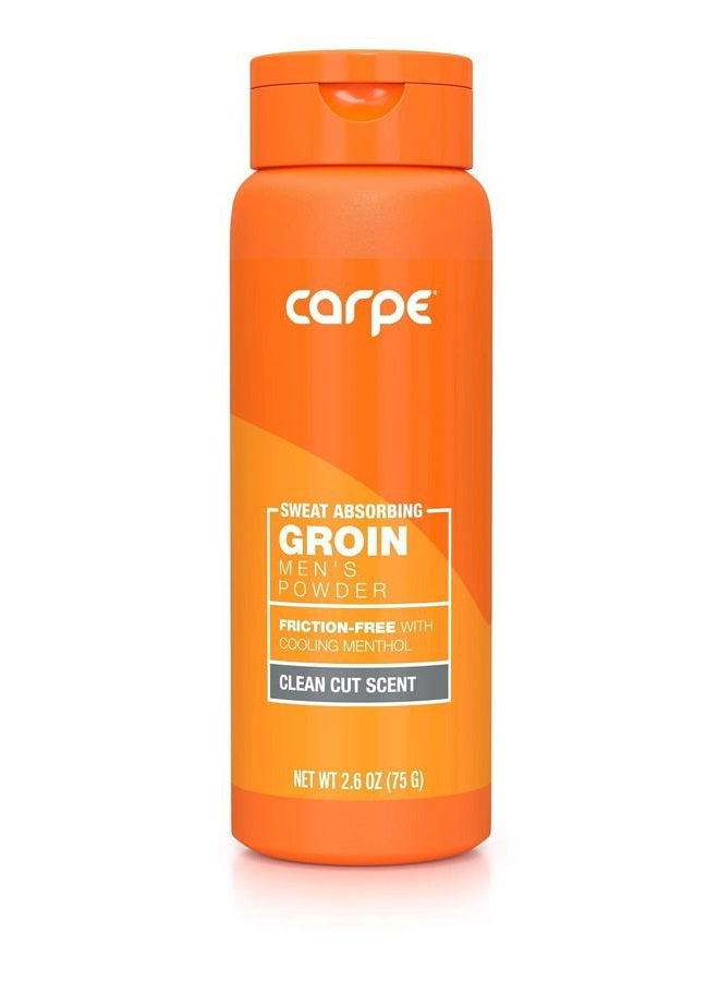 Sweat Absorbing Groin Powder (For Men) - Designed for Maximum Sweat Absorption - Mess and Friction Free, Stop Chafing