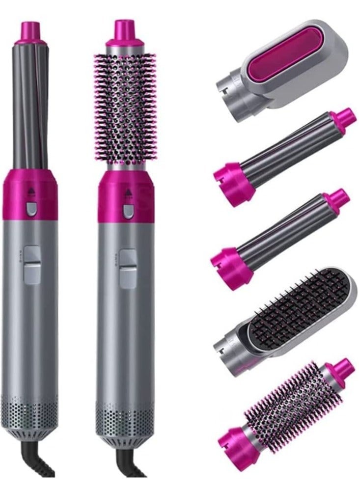 Styler 5 in 1 Hair Dryer Hot Air Brush Styler Negative ​Ion Hair Straightener Volumizer Hair Curler Hot Air Wrap Comb Brush(UK)