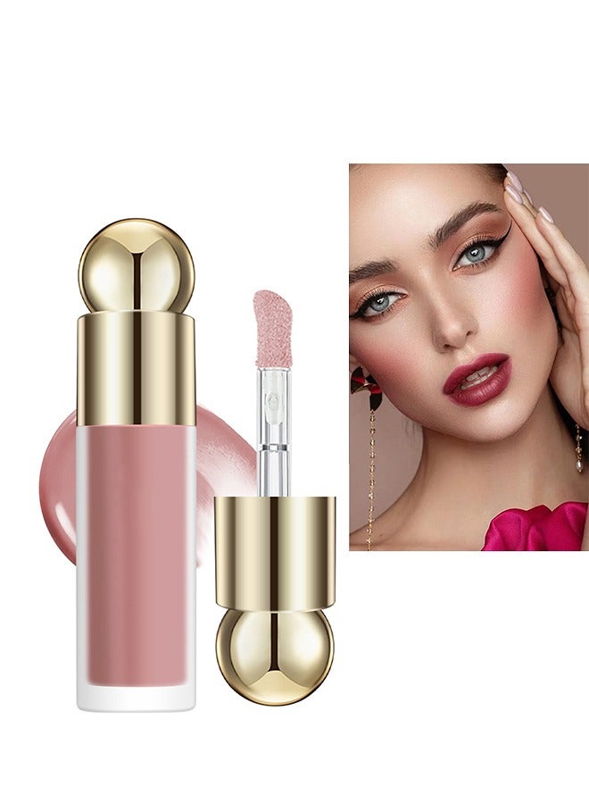 Velvet liquid blush,3 in 1 Cream Liquid, Blush&Lipstick&Eyeshadow, Moisturizing and Delicate Long Lasting Makeup Retention(04#Maiden)