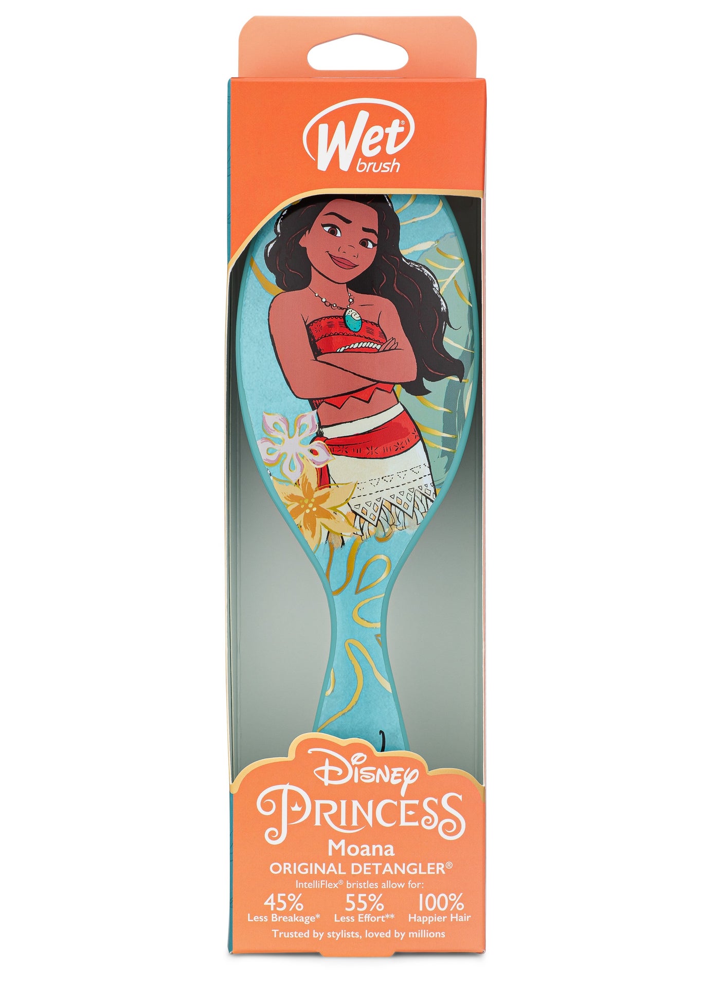 Wet Brush Disney Princess Moana Original Detangler – Ultra-Soft IntelliFlex Bristles – Pain-Free Detangling for Wet & Dry Hair – Ideal for All Hair Types