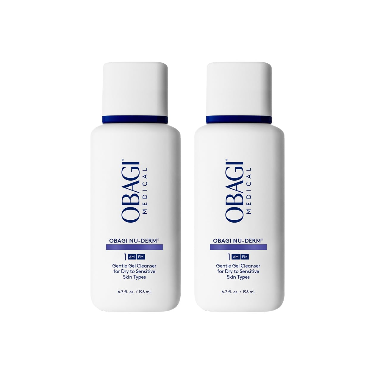 Obagi Nu-Derm Gentle Cleanser â€“ Mild Face Cleanser that Removes Daily Impurities & Build-Up For Normal to Dry & Sensitive Skin â€“ Two Pack, 2 * 6.7 oz