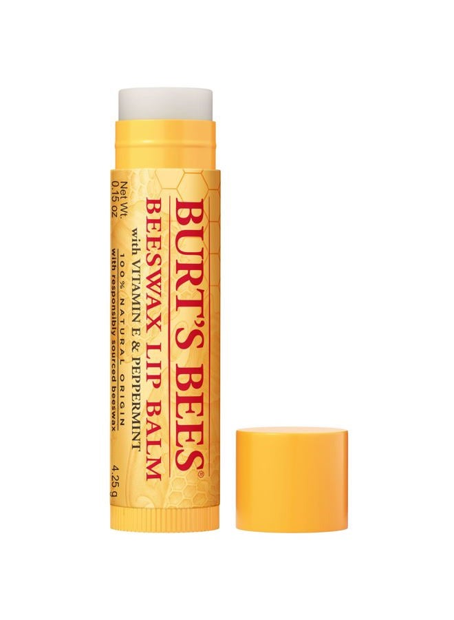 Beeswax Lip Balm, Lip Moisturizer With Responsibly Sourced Beeswax, Tint-Free, Natural Conditioning Lip Treatment, 1 Tube, 0.15 oz.