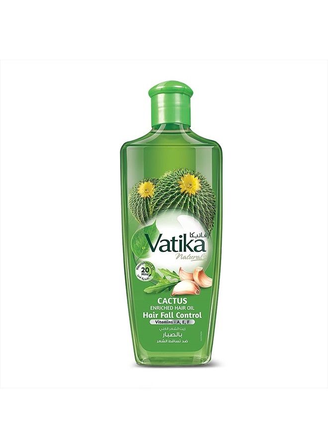 Vatika Naturals Enriched Hair Oil, Natural Moisturizing, Strengthening & Hair Oil Serum for Healthy Scalp, Nourishing Hair Oil for Soft, Manageable, Smooth & Silky Hair From Root to Tip (Cactus)