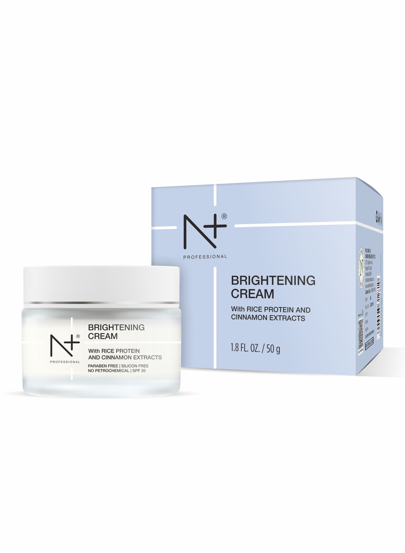 N Plus Professional Brightening Cream, Acne Spot Removal Cream – Brightening Formula with Alpha Arbutin & Cinnamon Extract, Fades Acne Spots, Evens Skin Tone & Enhances Glow, 50ml