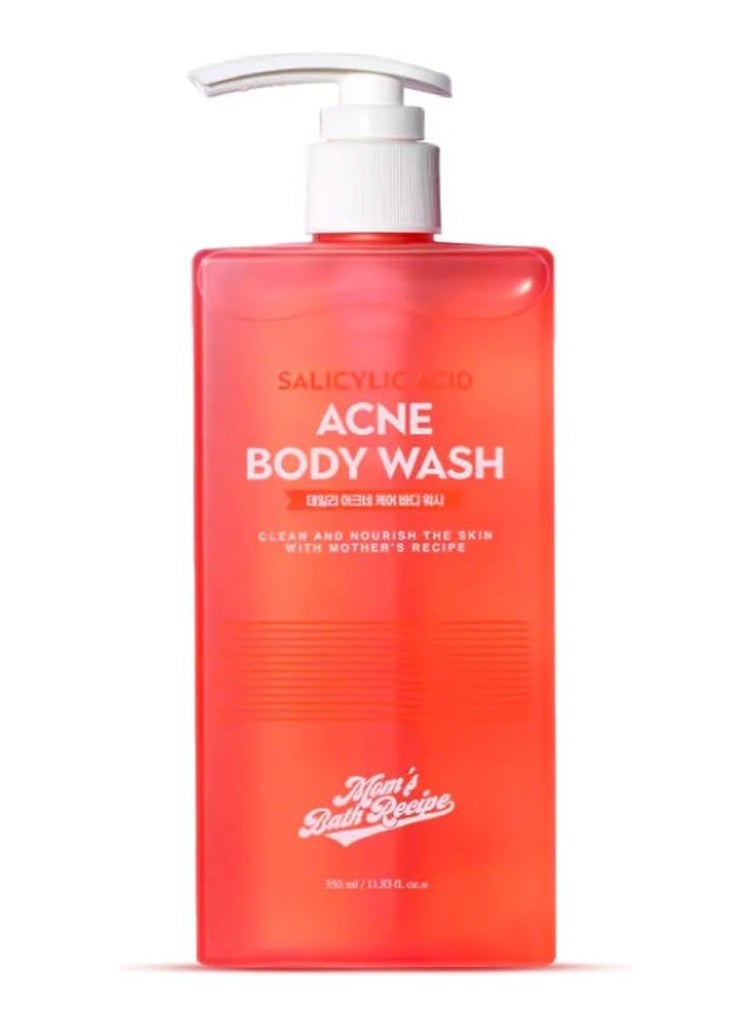 Salicylic Acid Acne Body Wash - 350ml | Deep Cleansing, Hydrating & Acne-Reducing Body Wash for All Skin Types | Korean Skincare with Collagen Mask | Made in Korea