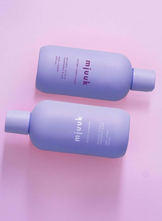 Silver Toning Conditioner | For Blonde Highlighted And Grey Hair Neutralises Brassiness Weightless Silky Finish | 100 Percent | Vegan 250ml - image 2