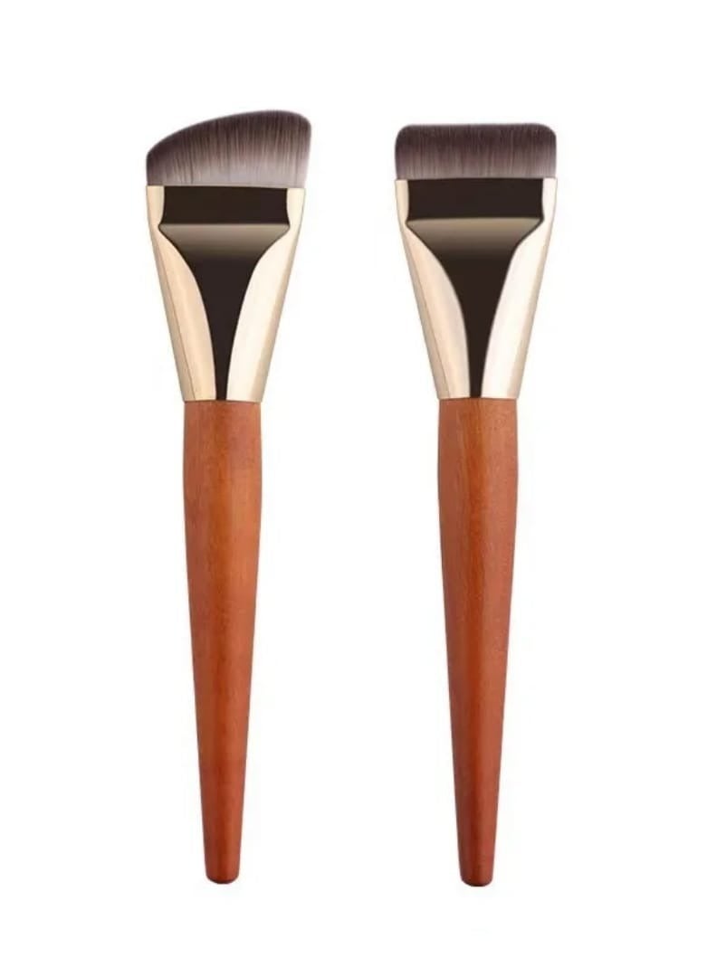2 pcs Professional Ultra Thin Liquid Foundation Brush Soft Liquid Blush Face Makeup Flat Foundation Brush