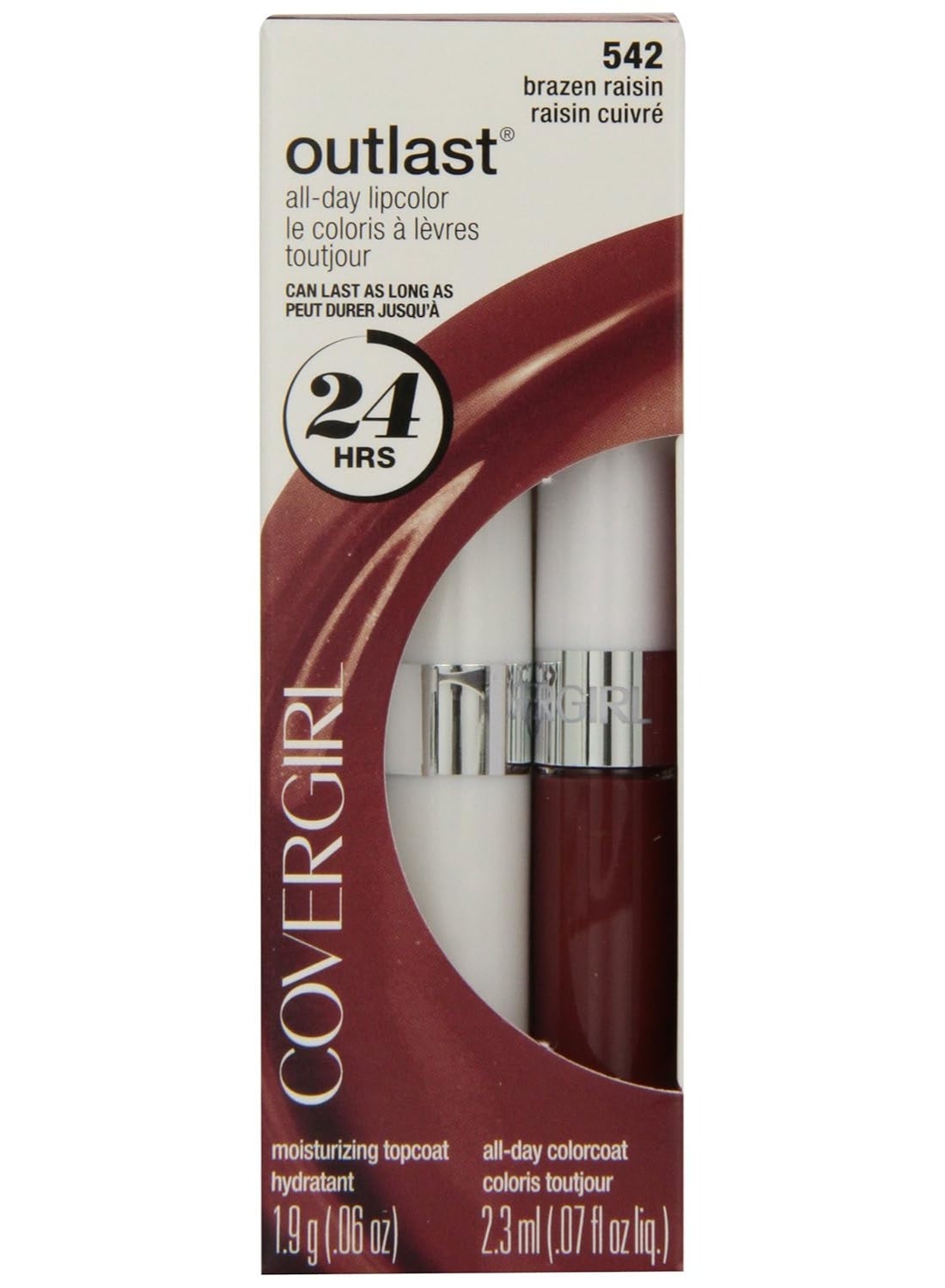 CoverGirl Outlast All Day Two Step Lipcolor, Brazen Raisin 542, 0.13 Ounce