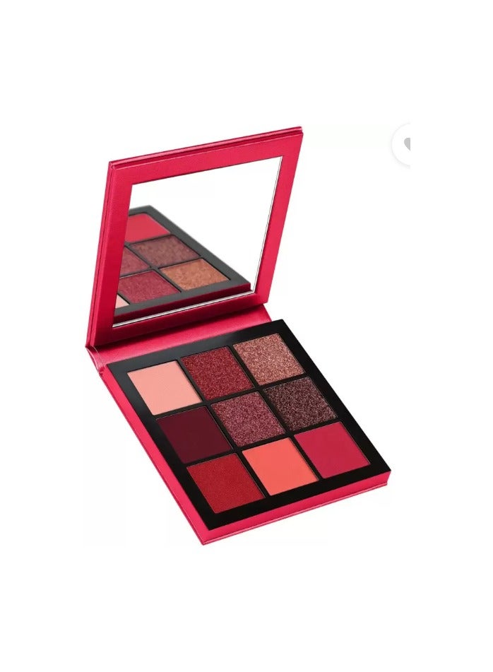 9 Shades of Eye Shadow Palette with Mirror Red