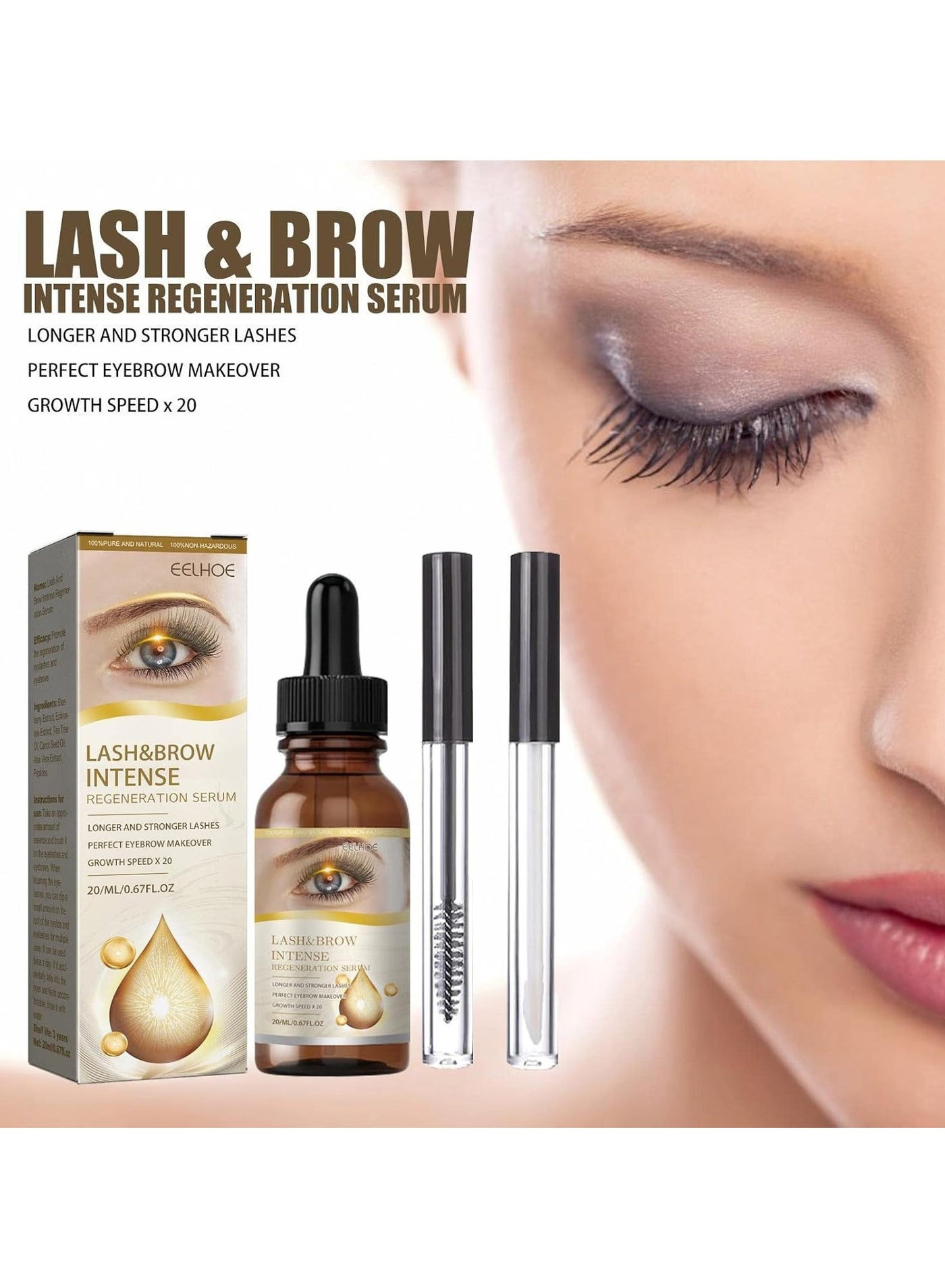 For lash & strong eyebrow serum, long & stronger eyelash, excellent eyebrows