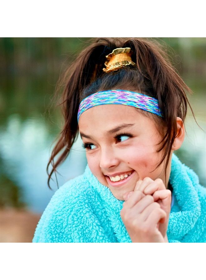 6 PCS Space Tie Dye Headbands for Teen Girls, Adjustable No Slip Hairband Pack, Comfortable Tie-Dye Head Bands for Kids, Tiedye Hair Accessories Party Favors for Women, VSCO Girl Headband