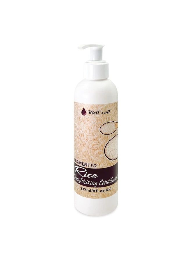 Well's Fermented Rice Moisturizing Conditioner 8 fl oz I Softness and Shine for Hair I Improves Hair Growth I Reduces Split Ends I Strengthens Hair Roots