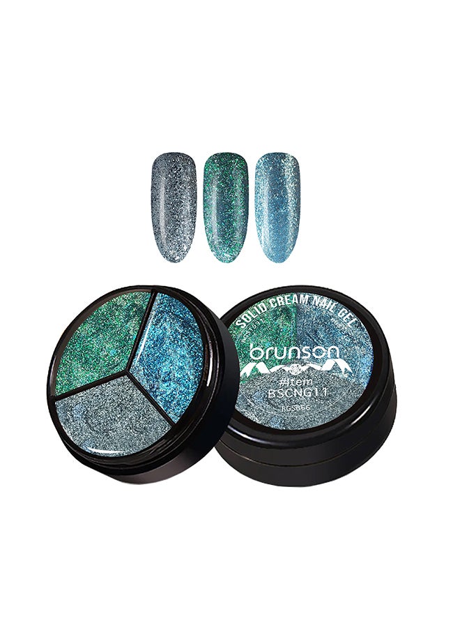 3Colors 3 in 1 Nail UV Gel Polish Cream Gel Nail Polish Soak off Solid Color Gel Glitter Nail Art Manicure 15ml BSCNG11