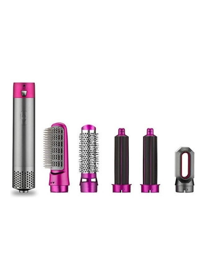 4-in-1 Hair Dryer & Styler Set – Hot Air Brush with Curling, Straightening, Drying Attachments – Fast Blow Dryer Brush Kit for Women – Pink, for All Hair Types