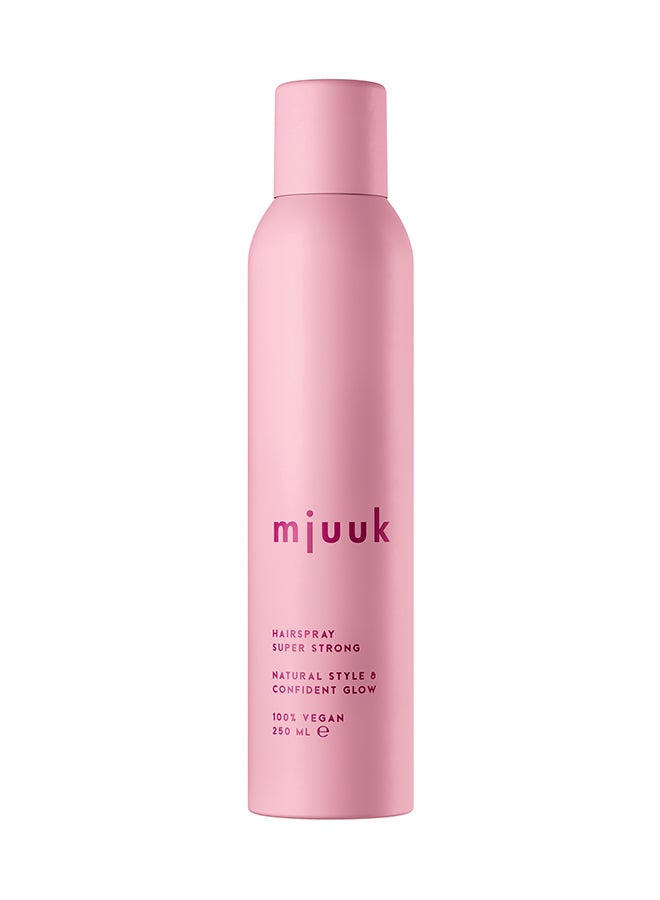 Super Strong Hold Hairspray | For All Hair Types All Day Frizz Control Moisture Protection Fast Drying | 100 Percent | Vegan 250ml