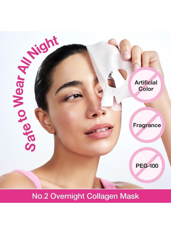 No.2 Sheet Mask |Overnight Face Mask | Rose PDRN Overnight Collagen Mask | Korean Glass Skin Essential | Elasticity, Hydrating, Firming, Enlarged Pores | Collagen, Peptides, PDRN | 37g, 4ea - image 5