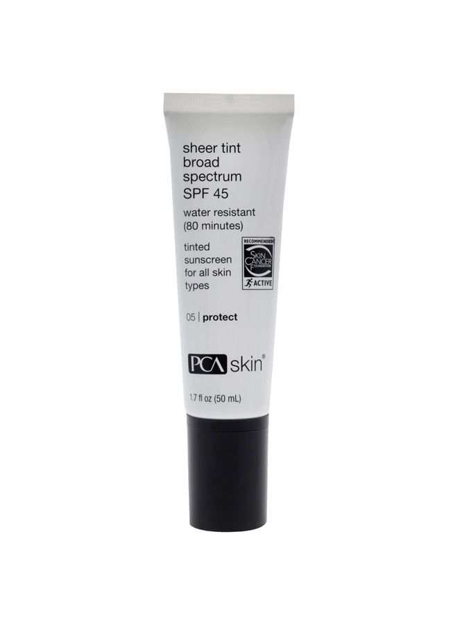 Sheer Tint Broad Spectrum SPF 45 - Universally-Tinted Water-Resistant Hydrating Sunscreen for Use Alone or Under Foundation & Makeup (1.7 fl oz)