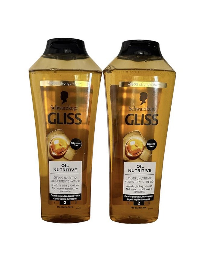 Gliss Shampoo Oil Nutritive 13.6 Ounce (400ml) (2 Pack)