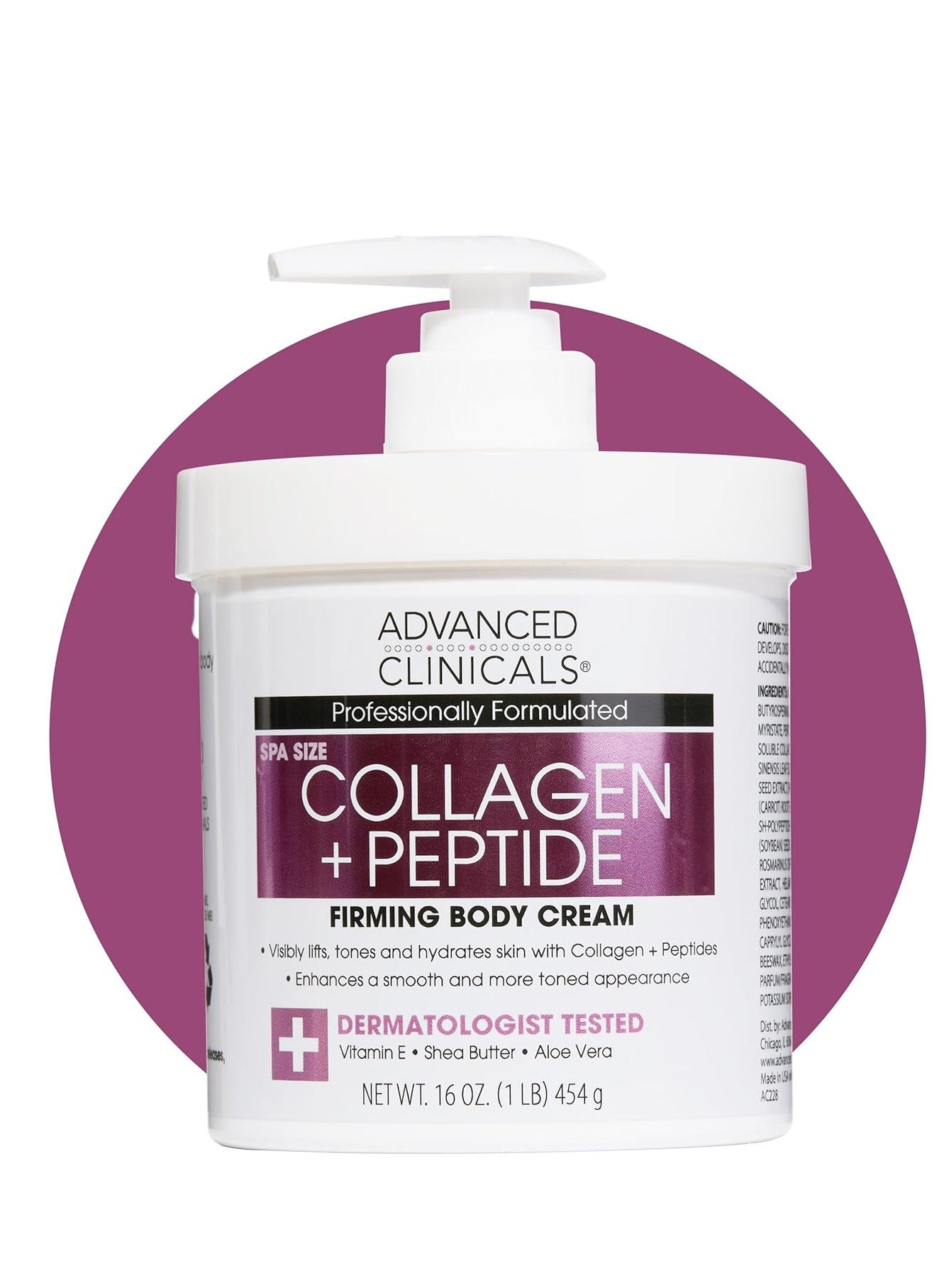 Collagen Peptides Body Lotion & Face Moisturizer | Peptide Infused Collagen Lotion For Women & Men Helps Improve Look Of Crepey Skin, Wrinkles, & Uneven Dry Skin Texture, 16 Ounce