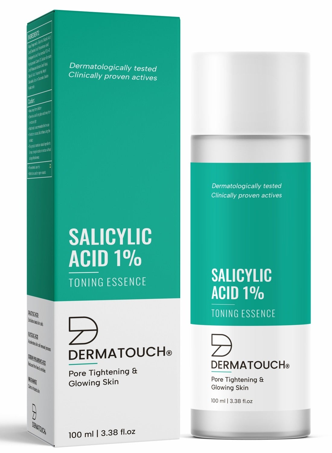DERMATOUCH Salicylic Acid 1% Toning Essence | For Pore Tightening & Even Skin | For both men & women | 100ml