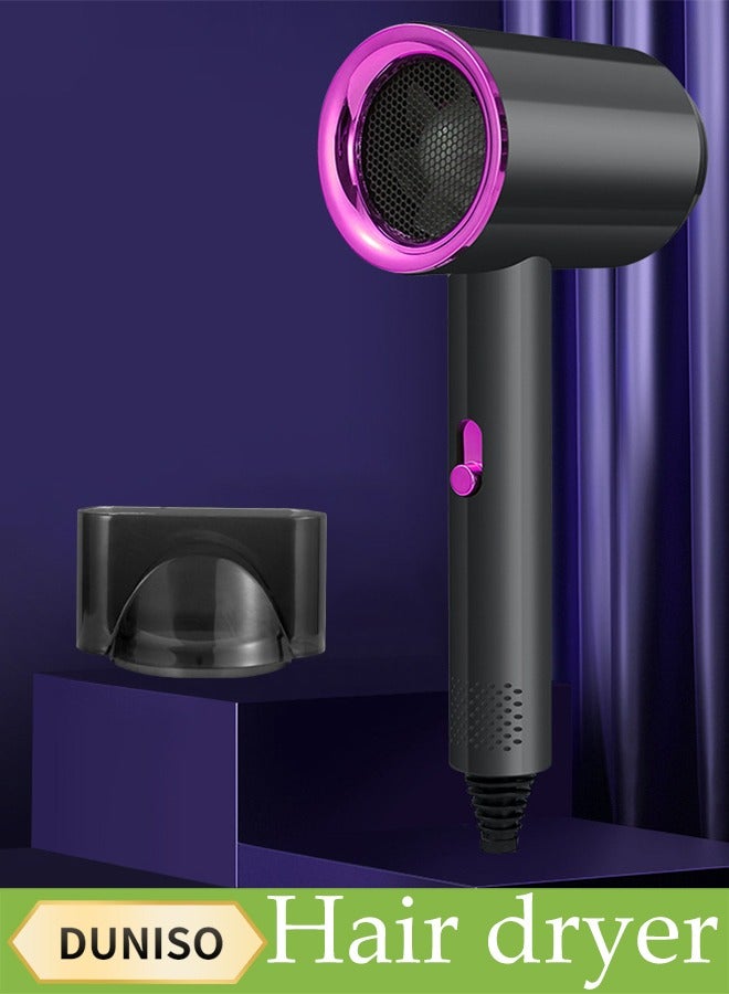 Hair Dryer, Quick Drying Salon Hair Dryer, Portable Blue Light Hair Dryer, Adjustable Wind Speed And Temperature，Overheating Protection, With Air Collection Nozzle, Suitable For Dormitory, Bathroom, Household，800W