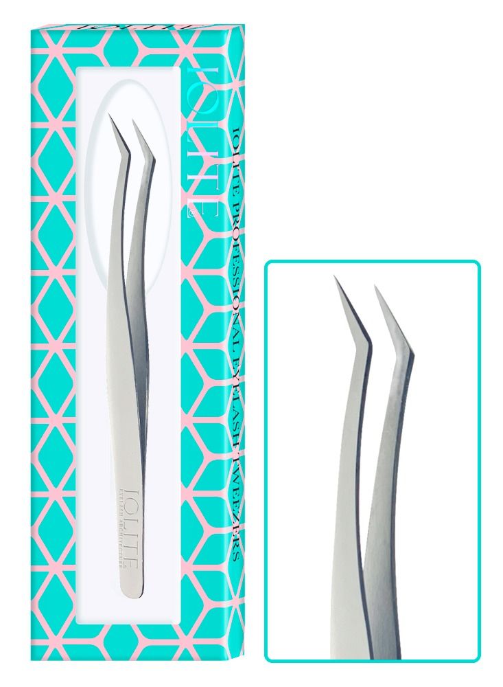 Lash Tweezers Professional Stainless Steel Curved Precision Tweezer for Eyelash Extensions, Volume Lashes, Electronics, Laboratory Work, Jewelry-Making,Crafting,Soldering,False Lashes, Nail Art