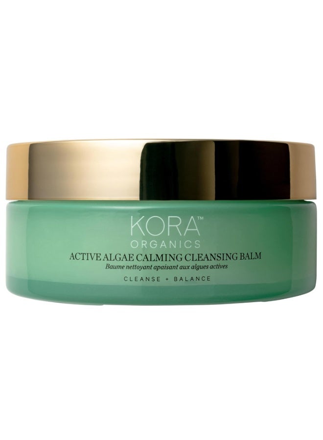 KORA Organics Active Algae Calming Cleansing Balm, Balancing Facial Cleanser to Help Reduce Redness & Blemishes, Melt Away Makeup & Sunscreen, Face Wash for Men and Women, 3.38 fl oz
