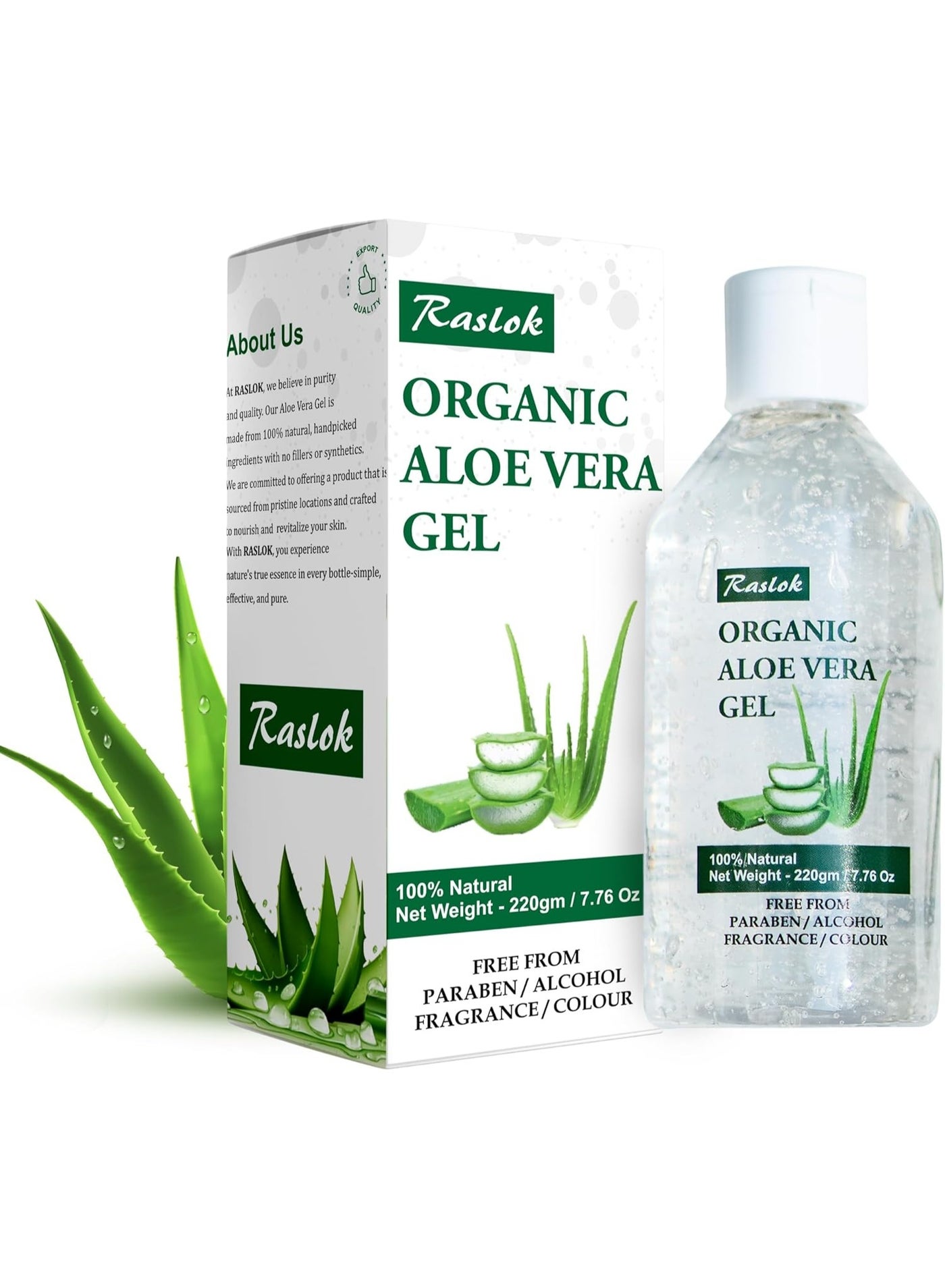 Aloe Vera Gel Pure Natural Aloe Gel For Moisturizing Face Skin & Hair Care Durable Moisturizing Hydrating Soothing Non Sticky  7.76 OZ