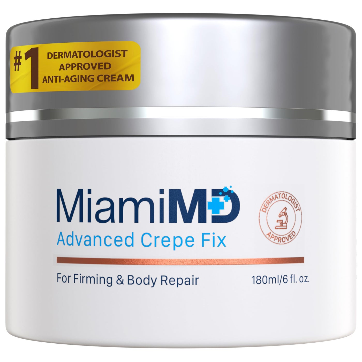 Miami MD Advanced Crepe Fix - Anti Aging Tightening & Firming Cream for Women - Facial and Neck Crepe Erase Cream â€“ Crepey Skin Moisturizer for Softens and Nourishes the Skin for All Types - 6 fl oz