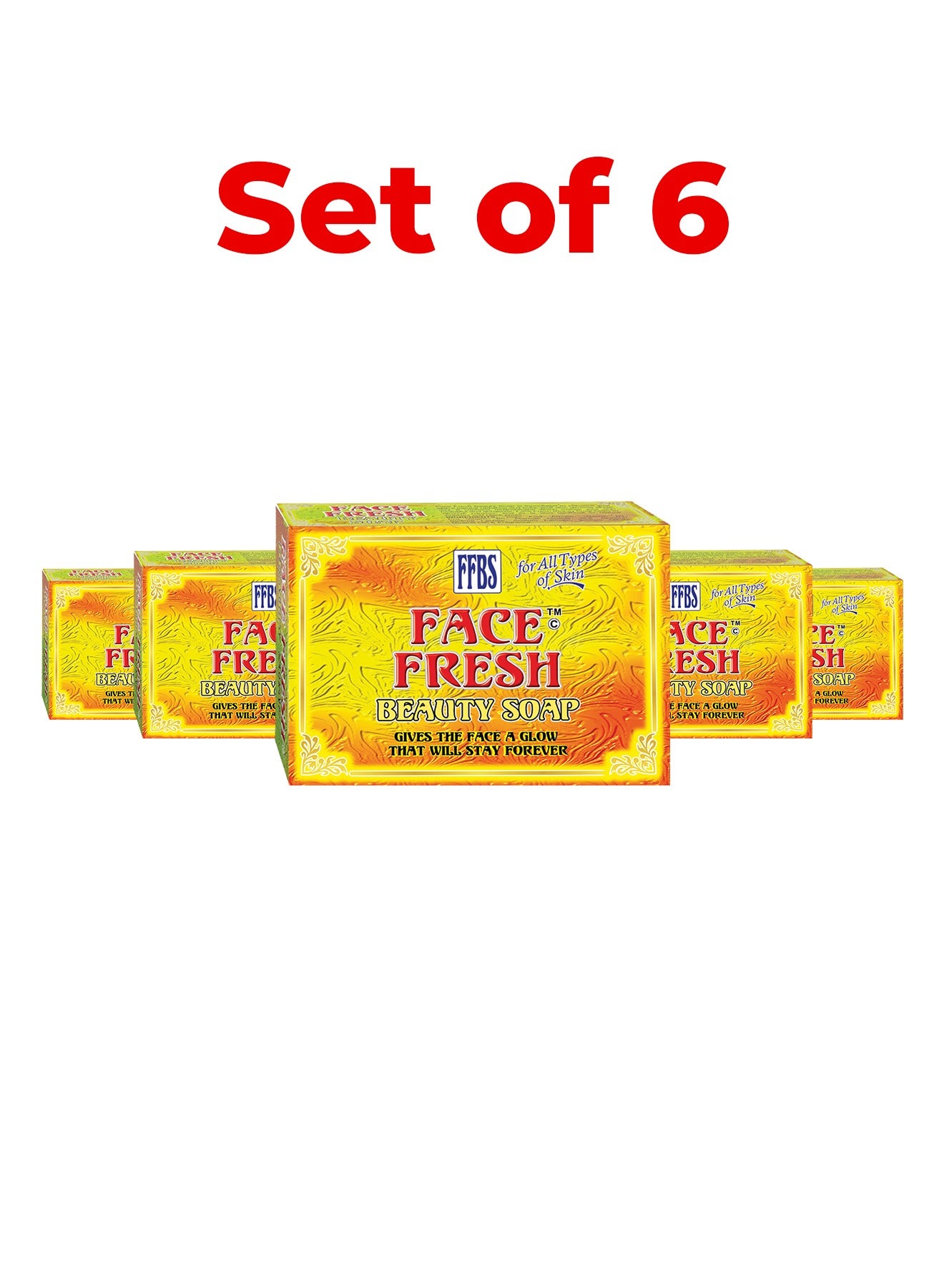 Set of 6 UV Radiation Protection Soap - Prevents Premature Aging, Increases Hydration & Firmness, Beauty Soap for All Skin Types 100g