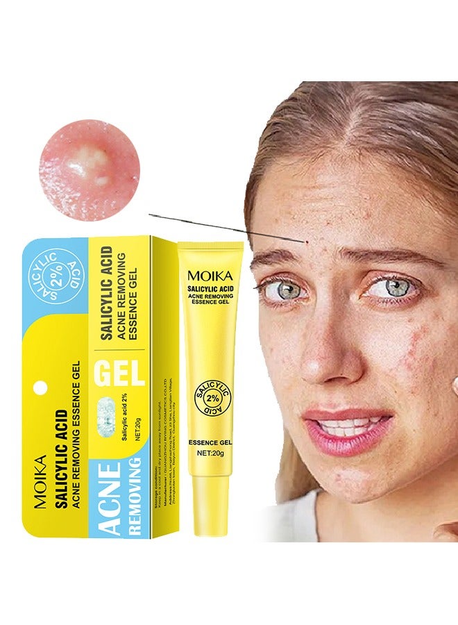 Salicylic Acid Acne Removing Essence Gel, Acne Treatment Gel, Acne Spot Treatment for Face & Acne Dots, Natural Cystic Acne Treatment, For All Skin Types, Premium Acne Remover - 20g