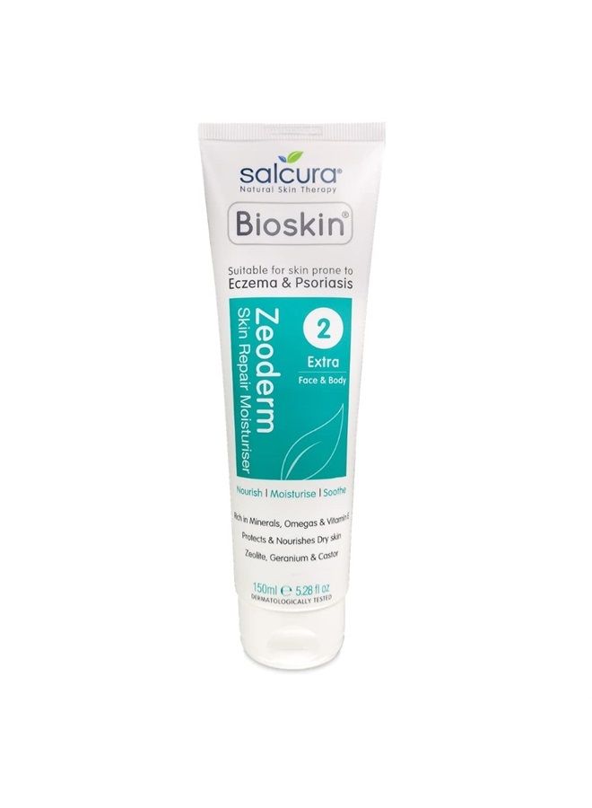 Natural Skin Therapy, Bioskin Zeoderm Skin Repair Moisturiser, Including Natural Ingredients Relieves Itchiness & Soothes Irritation, Ideal for Severely Dry & Dehydrated Skin 150ml