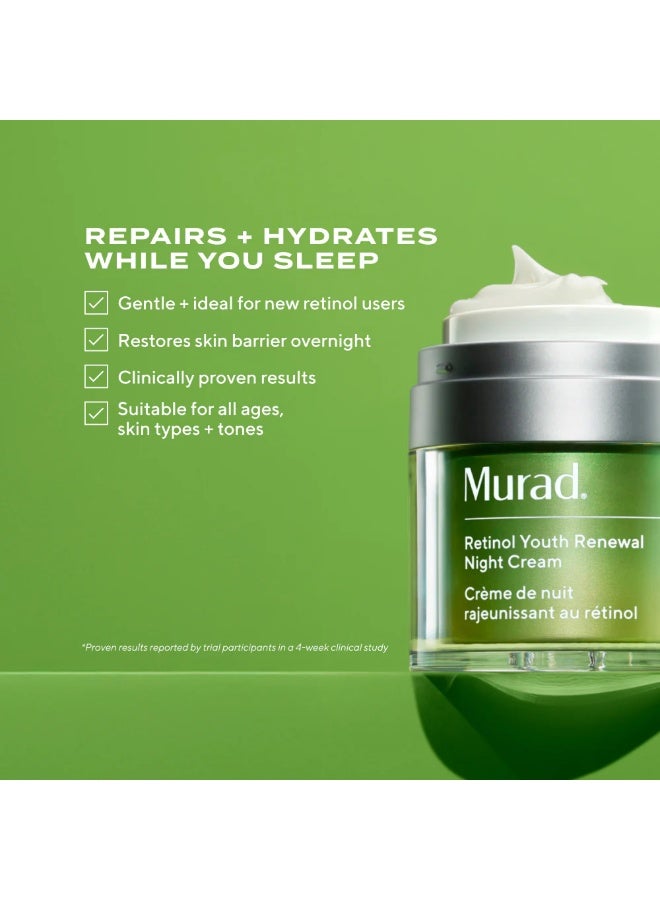 Retinol Youth Renewal Night Cream - Delivers Intensive Hydration & Anti-Aging Benefits, Reduces Signs of Aging While You Sleep (50 ml) - image 2
