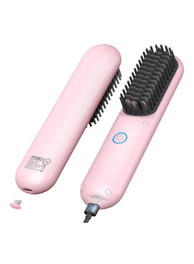 TYMO Porta Cordless Hair Straightener Brush, Pink Color