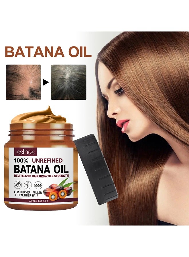 Batana Oil - For Hair Growth Healthier Thicker Fuller Hair, Batana Oil For Hair Growth, Batana Oil Organic, Batana Oil Organic To Repair Dry Damaged And Frizzy Hair, Deep Repair Conditioning, 120ML