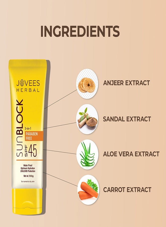Jovees Herbal Sunblock SPF 45 100ml | Broad Spectrum UVA/UVB Protection | Non-Greasy, Lightweight Formula | Sunscreen For All Skin Types - image 4